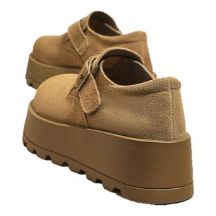 达芙妮厚底勃肯鞋女款2026春季新款一脚蹬小个子增高懒人复古单鞋