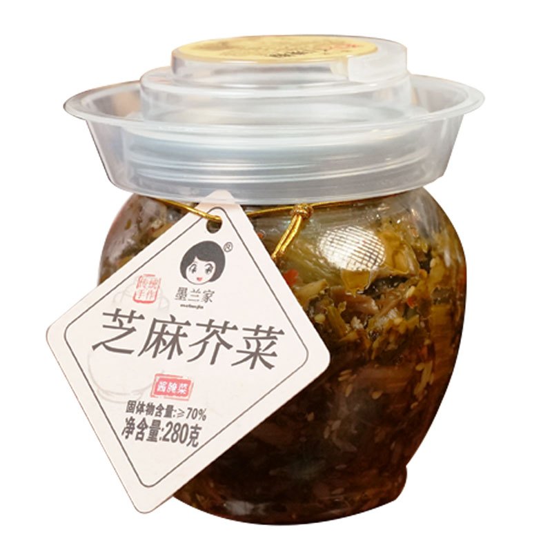 湖南特产280g墨兰家芝麻芥菜农家芥菜古法腌制酸辣下饭菜拌饭拌面