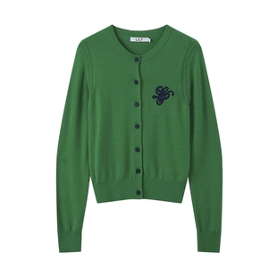 【100%美丽诺绵羊毛】商场同款LILY2025新款女装可机洗针织开衫