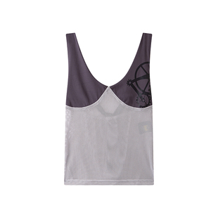 【清仓特价 一件6折 两件4折】异质拼接 撞色网面拼接挂脖背心