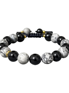 天然黑曜石手链MEOBRIN水晶男生