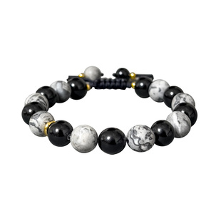 天然黑曜石手链男生珠子高级感水晶手串小众设计送男友生日礼物