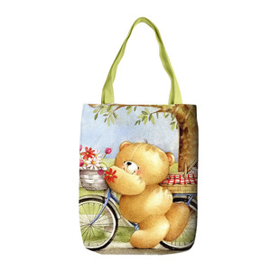 安德鲁熊 forever friends 熊 啤啤熊帆布袋书袋购物袋单肩帆布包