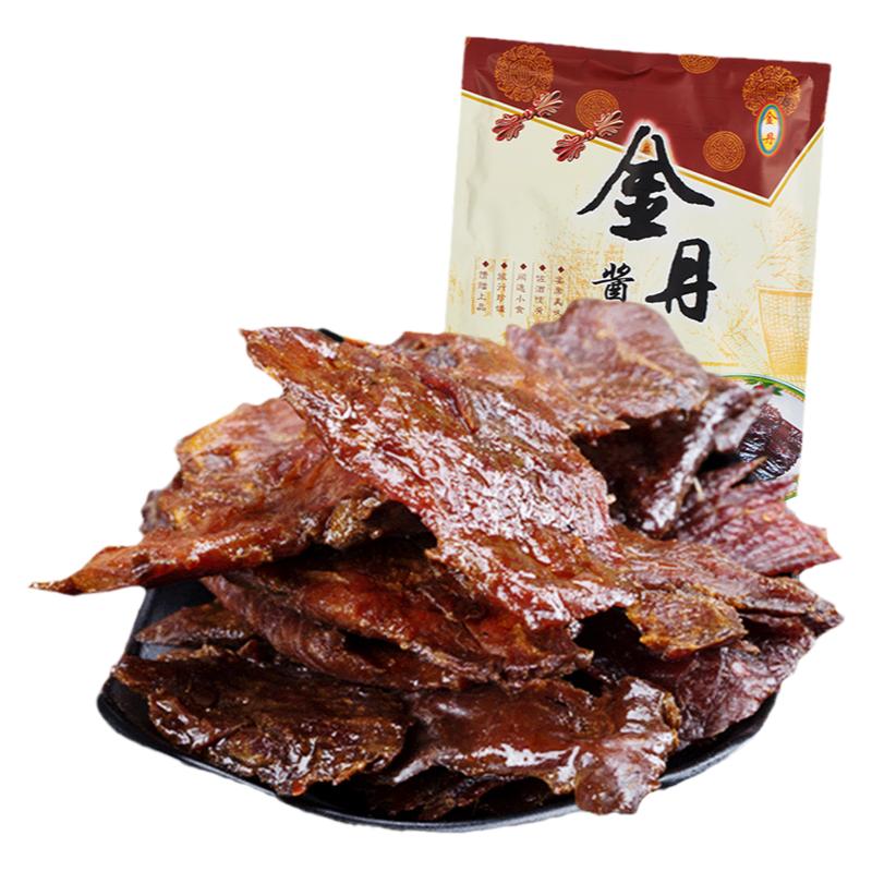 金丹酱板牛肉干100g湖南即食常德特产风干手撕香辣牛肉脯熟小零食