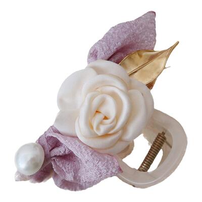 GUKUALI 2025春季新款紫色系8cm抓夹森系少女甜美鲨鱼夹发夹子