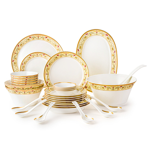 玛戈隆特欧洲花园骨瓷餐具套装高级感轻奢家用碗盘成套高颜值碗碟