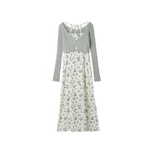 LILY BROWN春夏款 碎花雪纺吊带针织2件套连衣裙LWFO251046