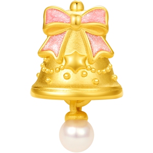 周大福SOINLOVE宝藏女孩雪球铃铛黄金珍珠转运珠VR1591礼物