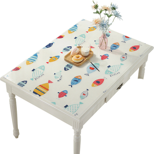 软玻璃彩色PVC水晶桌布防水防油防烫免洗金色餐桌垫水晶版长方形