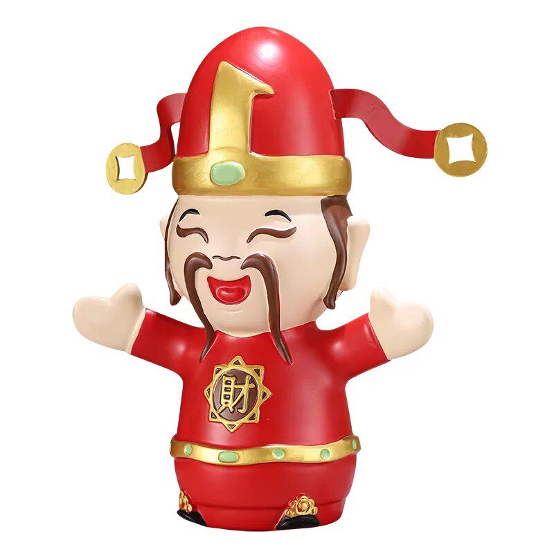 国潮中式财神爷摆件开业礼物
