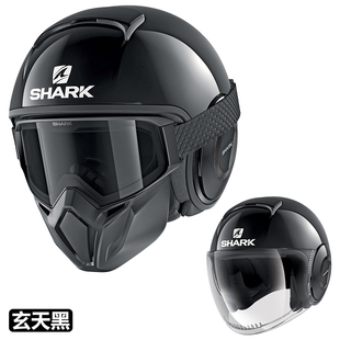 SHARK鲨鱼CITY DARK摩托车头盔四分之三组合盔拆卸复古机车四季
