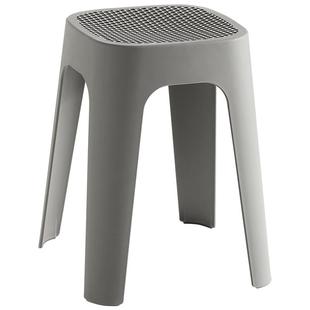 全友家居客厅防滑高凳板凳耐用结实餐桌凳塑料凳子家用可叠放KD