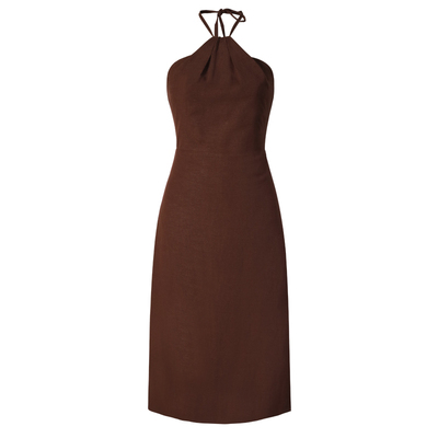 reformation棉麻挂脖连衣裙