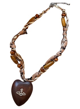 高级感丝带串珠项链女木质配饰女