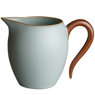 青澹汝窑茶漏茶滤套装景德镇手工陶瓷茶叶过滤公道杯复古茶海茶具