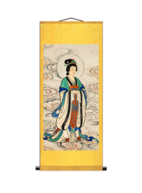 玉帝王母画像国画神像挂画卷轴画