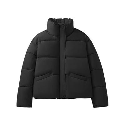 班尼路黑色立领面包服女款2025冬季新款小个子短款百搭棉袄外套Q