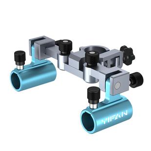 一帆精工铝镁合金钓椅双炮台支架加厚双杆双头炮台架钓鱼支架配件