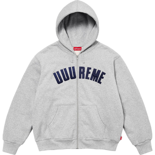 贴布字卫衣 THERMAL LINED ZIP UP HOODED 发热华夫格加绒卫衣