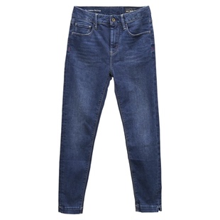 高腰显瘦女士牛仔裤ABLE JEANS深色水洗紧身弹力小脚裤铅笔裤春秋