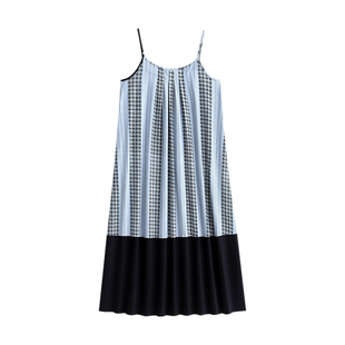 悦内带胸垫一体睡裙女款睡衣夏季夏天纯棉无袖吊带背心长裙度假风