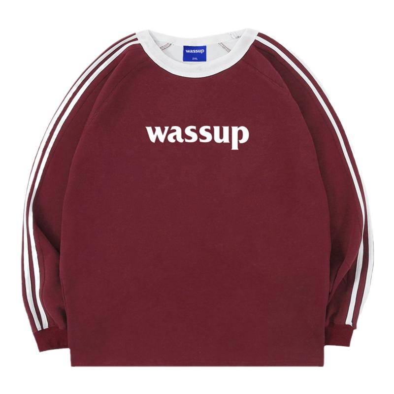 重磅潮牌条杆长袖卫衣WASSUP