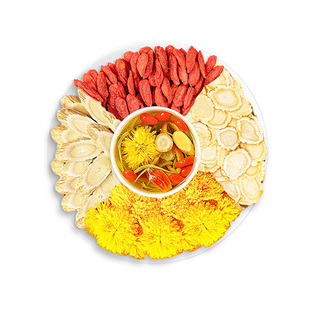 人参西洋参黄芪菊花枸杞茶养肝护肝肾明目茶泡水喝的功效与作用cc