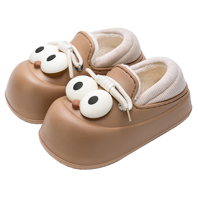 防水厚底棉拖鞋女士冬季2025新款防滑室内加厚可爱外穿包跟棉鞋女