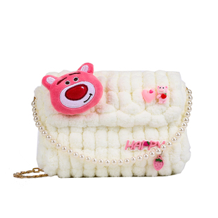 草莓熊手工编织包包diy材料包毛线自制儿童可爱斜挎包成品送女友