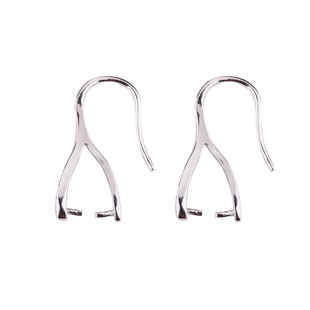 S925纯银耳环空托女镀白金玫瑰金镀黄金色镶嵌蜜蜡琥珀耳饰耳环托