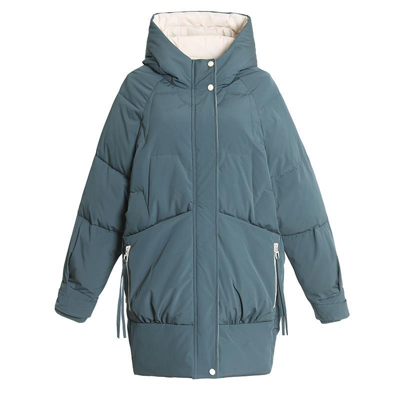 爆款羽绒棉服冬季新款时尚连帽棉衣女中长款加厚韩版宽松女士棉袄