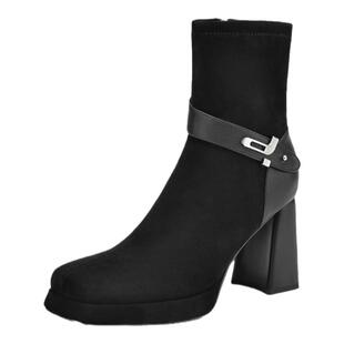 【舒适牛皮】星期六女靴子秋冬季2026新款短筒增高显瘦时装靴