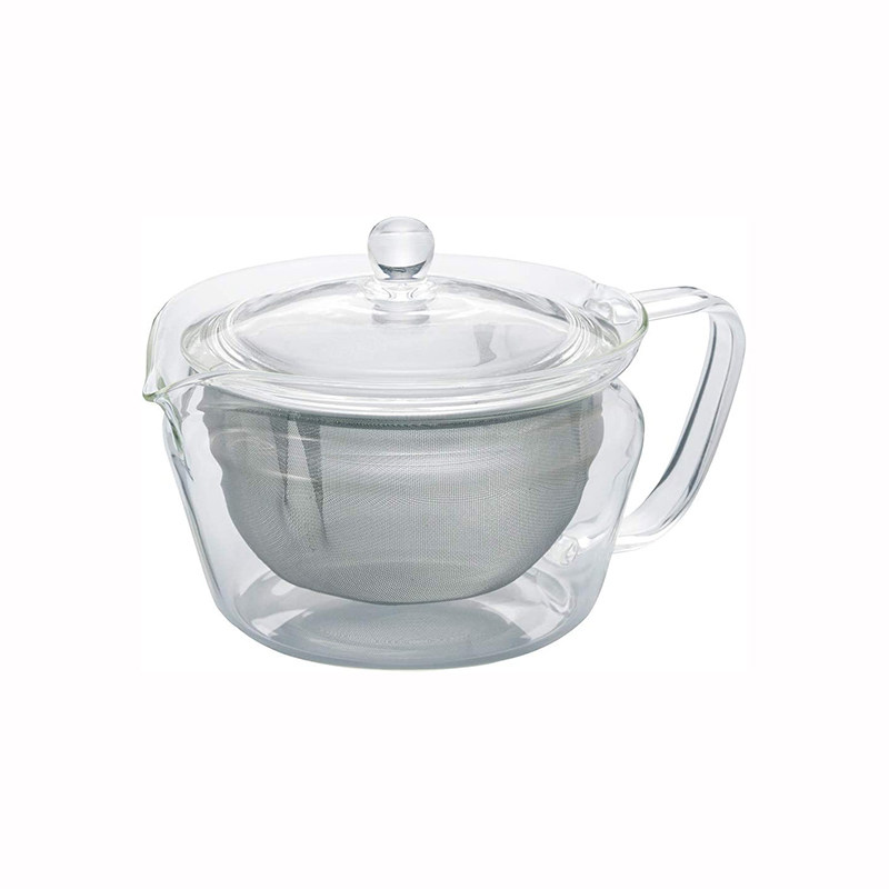 HARIO日本进口茶壶耐热玻璃茶壶不锈钢滤网泡花茶chz-30t家用透明