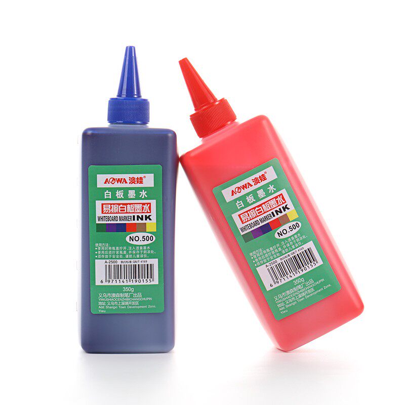 易擦白板笔墨水墨汁大容量大头黑红干笔批发蓝色颜料补充速液