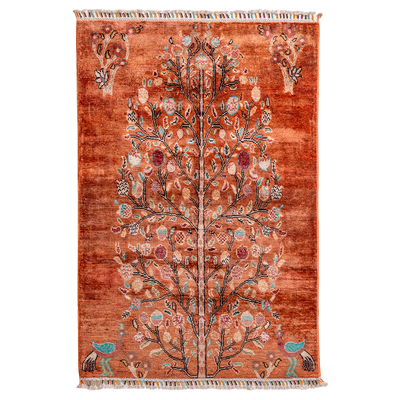 毯游记 阿富汗进口手工打结羊毛地毯游牧民族风编织无胶地毯3493