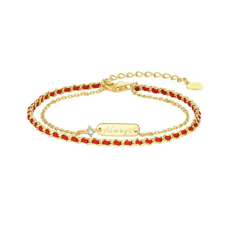 【生日礼物】周大生情窦红绳手链