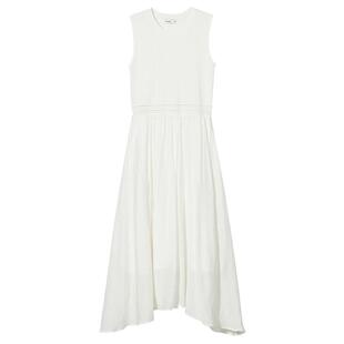 热风2025年秋季新款女士拼接针织度假风长裙轻盈流动感舒适亲肤