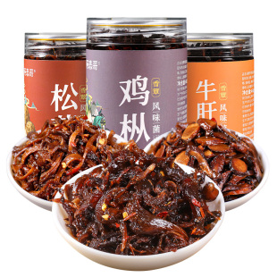 油鸡枞菌即食下饭菜云南特产油炸松茸牛肝菌菇酱拌面米线蘑菇菌子