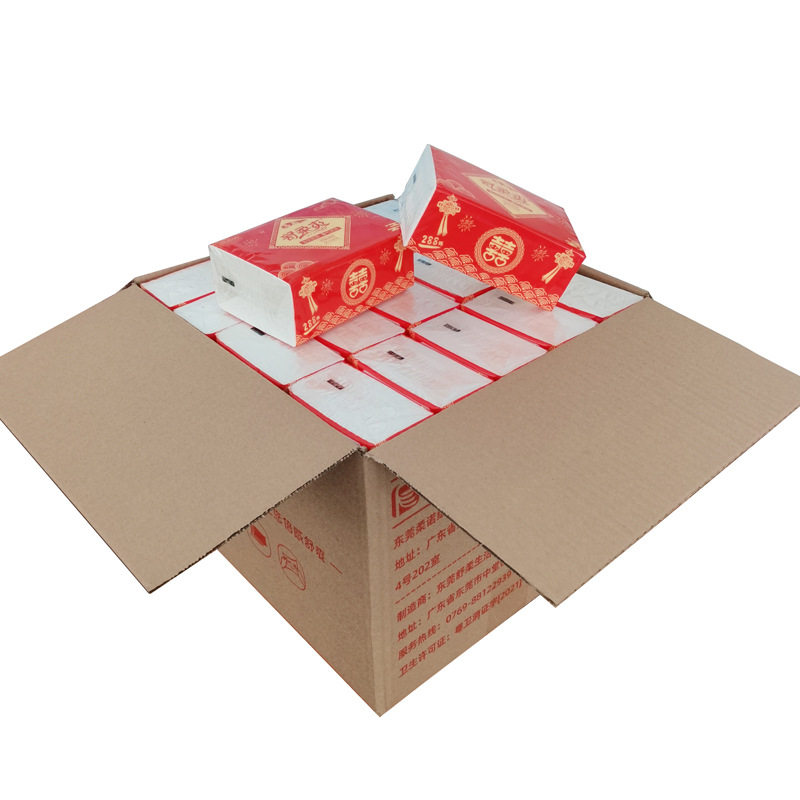 四层加厚红色结婚喜庆抽纸