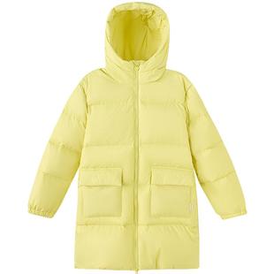 笛莎官方旗舰童装女童中长款羽绒服冬季新款女孩儿童三防蓄热外套
