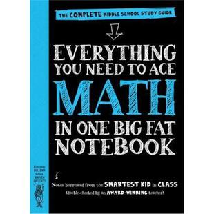 现货 美国中学生优等生笔记Everything You Need to Ace Math in One Big Fat 美国少年学霸超级笔记英文数学获得A的方法