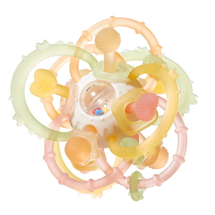 贝肽斯曼哈顿手抓球婴儿抚触球可啃咬牙胶触感球宝宝磨牙抓握训练