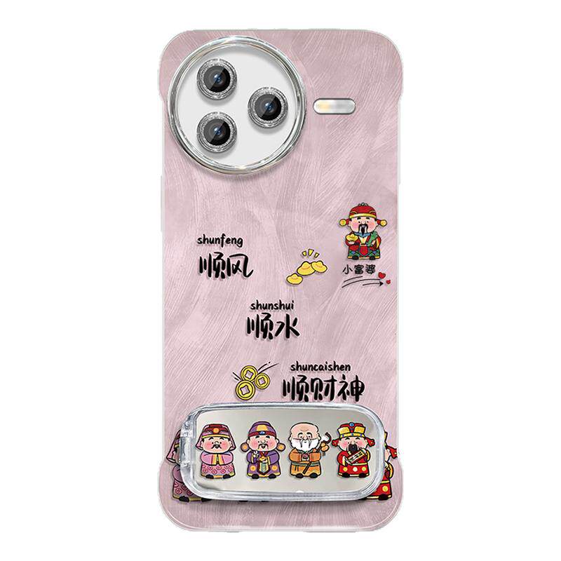 适用于红米K80手机壳K70保护套K60排排财神K50高级感K40防摔新款女简约ins风轻奢镜头全包个性创意羽纱无边框