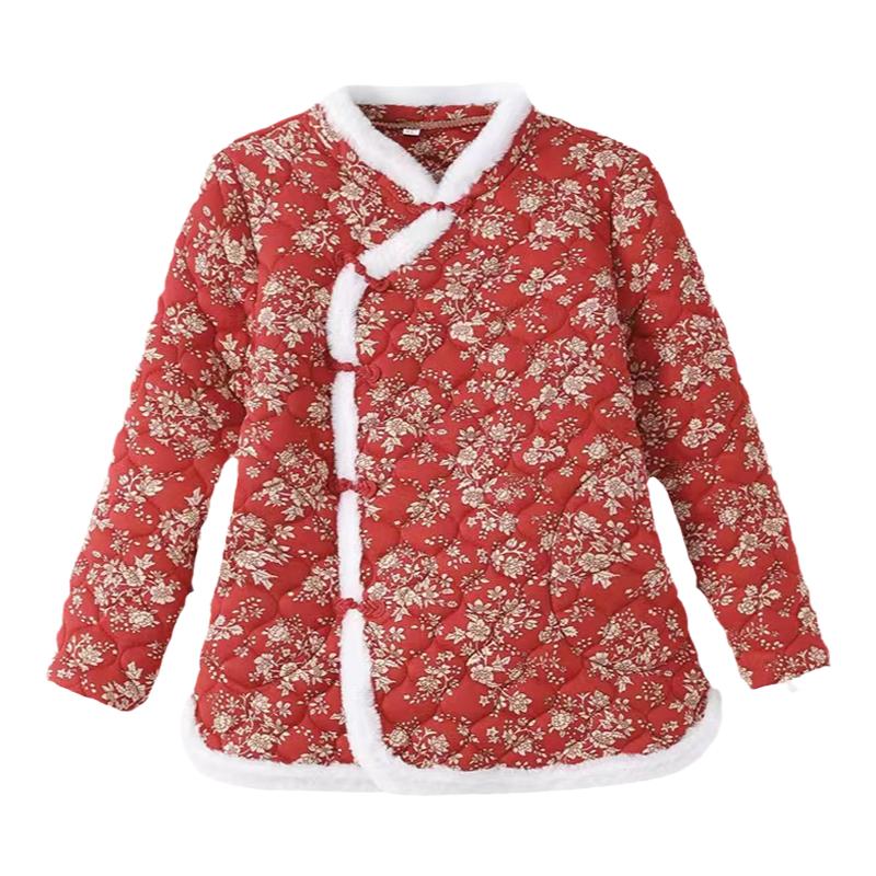 花棉袄女冬季新款妈妈短款棉服