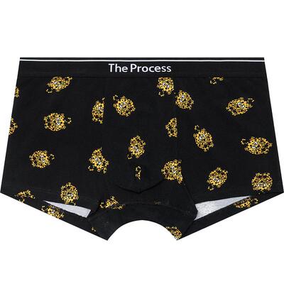 TheProcess棉内裤男卡通豹印花平角裤头青年潮牌盒装2025秋冬新款