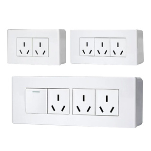 公牛118型三孔六孔九孔16A安双插座带开关明装面板空调大功率插座