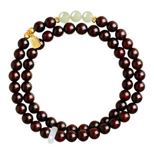 【普陀山直发】印度小叶紫檀手串女和田玉天然水晶链转运木质佛珠