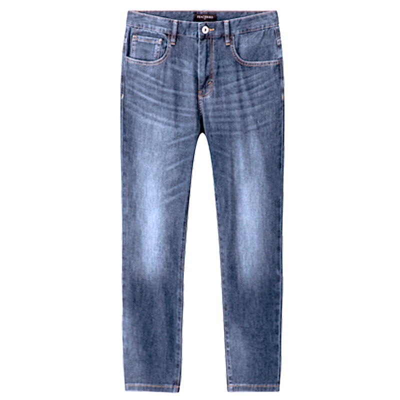 2025弹力直筒宽松男牛仔裤春秋商务休闲水洗中腰中年青年四季长裤