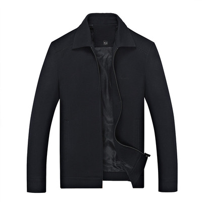 中老年人爸爸装加肥翻领夹克外套