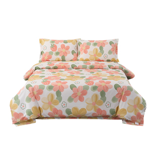 春节送礼纯棉大花被罩全棉加密斜纹棉床单双人200x230m被罩床单